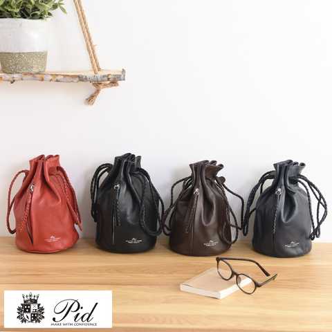 Pid nemus 牛革 巾着バッグ