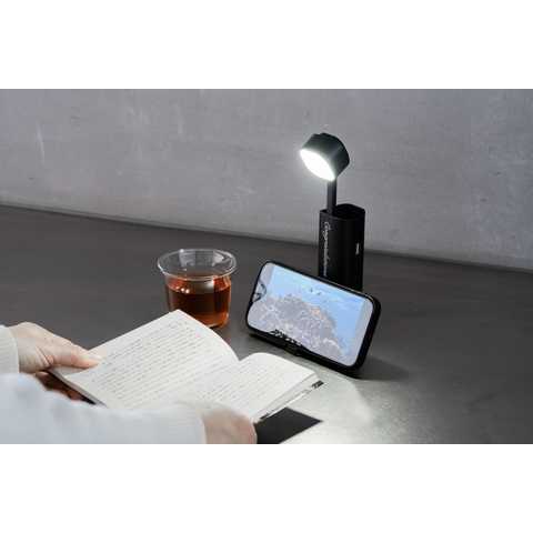名入れ モバイルバッテリー機能付き 2in1 懐中電灯[ブラック/ホワイト]