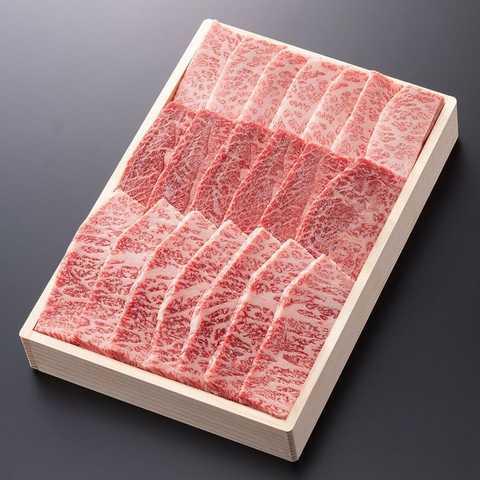 松阪牛焼肉用 (肩・モモ・バラ) 600ｇ　贈答用木箱入りギフト