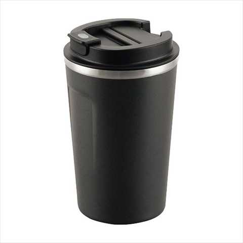 ココカフェ 蓋付き真空二重タンブラー400ml（パウダーコート） チャコール CC-40C