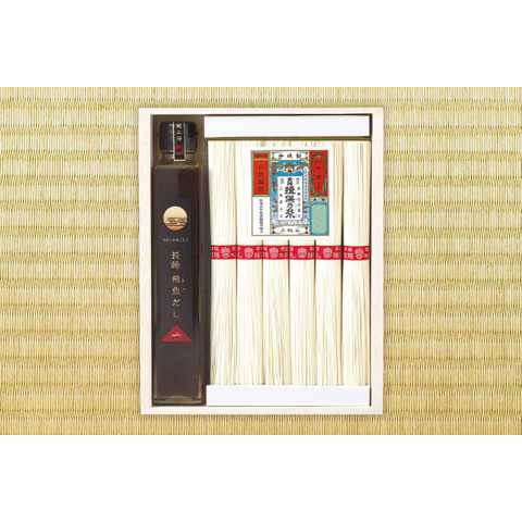 揖保乃糸上級・長崎飛魚だしつゆ詰合せ 上級品素麺50g×12束 