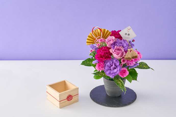 訳あり福袋 送料無料 セール わけあり 福袋 レディ ⑦ 造花アレンジ ピンク・白・紫花束 アートフラワー 花器入 花束・アレンジメント